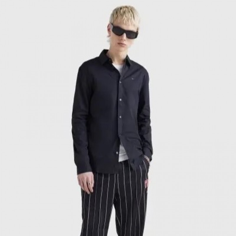 Πουκάμισο TJM Original Stretch Black Tommy Jeans