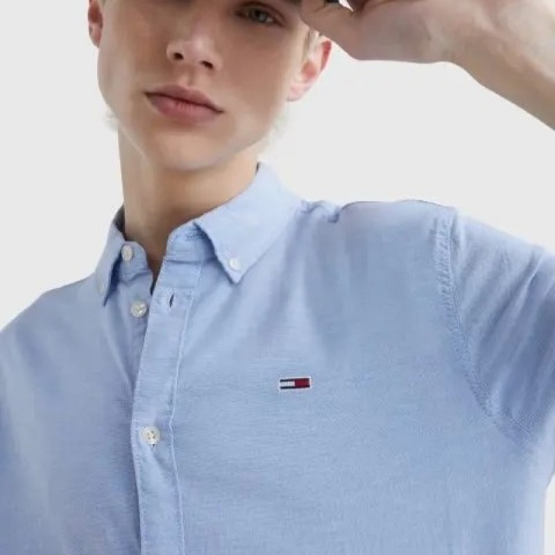 Shirt Slim Stretch Oxford Perfume Blue Tommy Jeans