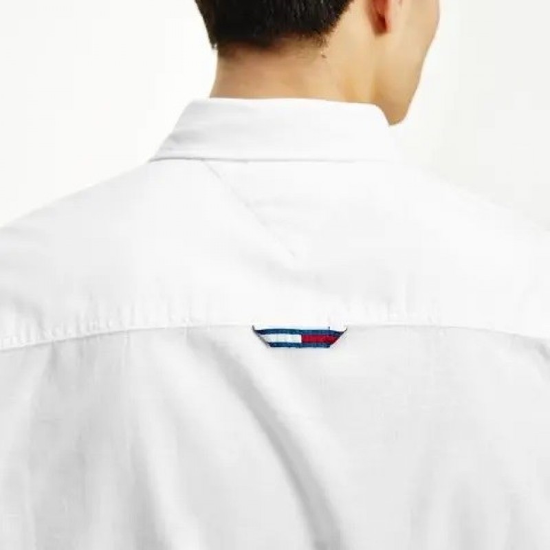 Πουκάμισο Slim Stretch Oxford White Tommy Jeans