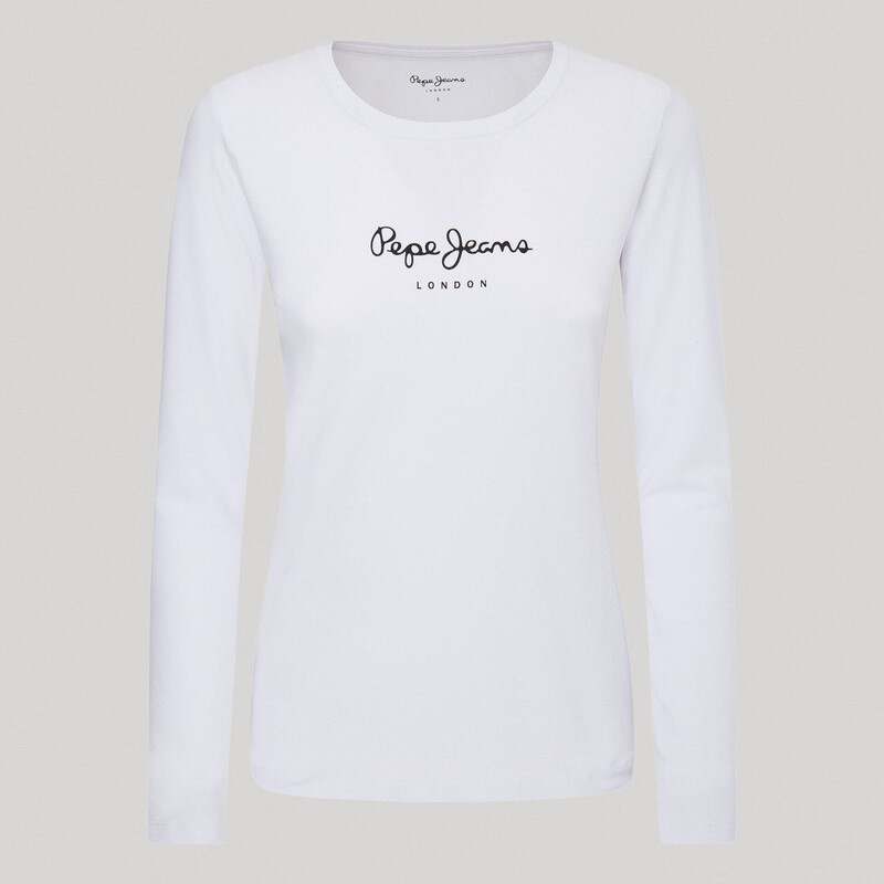 Μπλούζα με μακρύ μανίκι New Virginia White Pepe Jeans