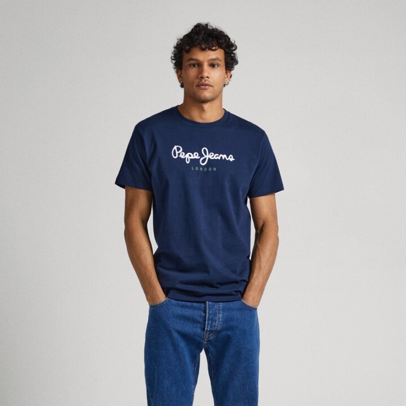 Μπλούζα με κοντό μανίκι Eggo Navy Pepe Jeans