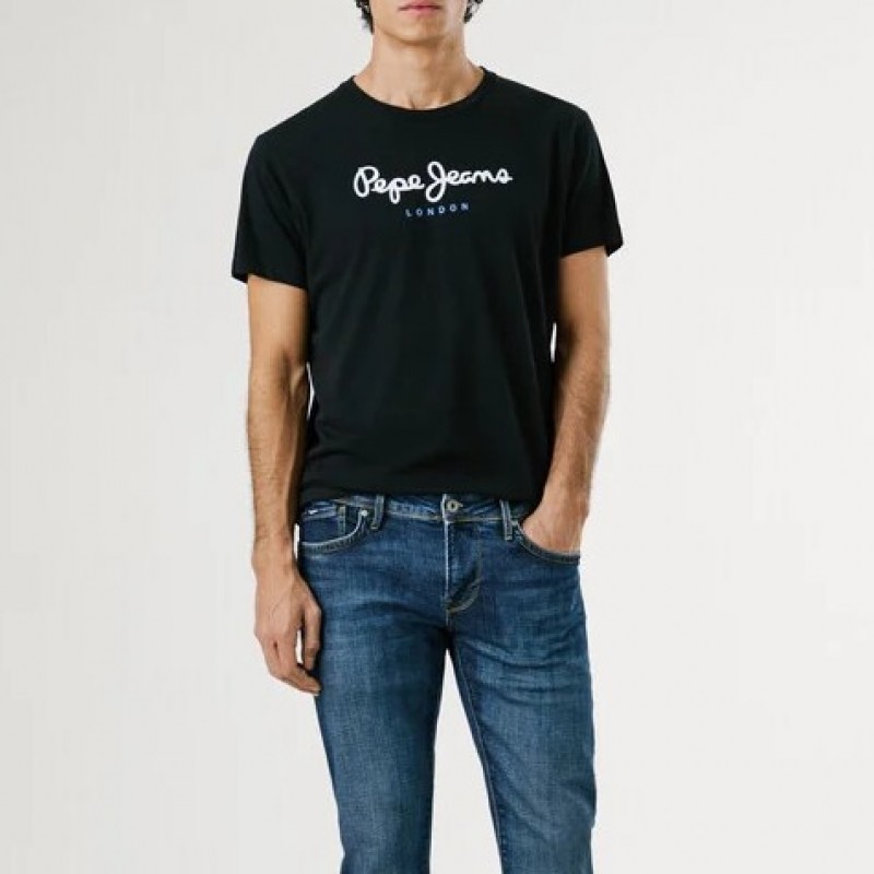 Μπλούζα με κοντό μανίκι Eggo Black Pepe Jeans
