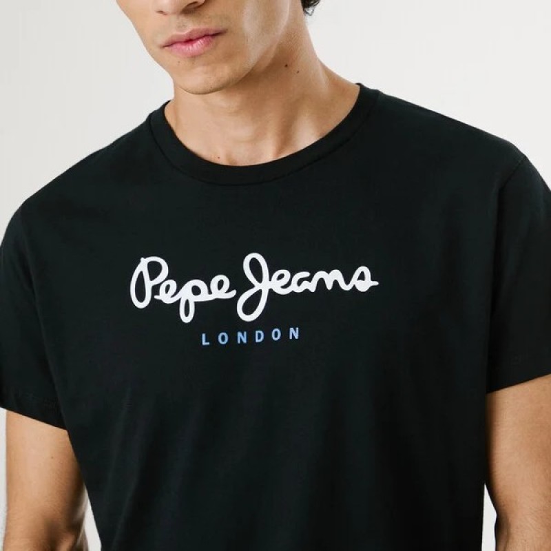 Μπλούζα με κοντό μανίκι Eggo Black Pepe Jeans