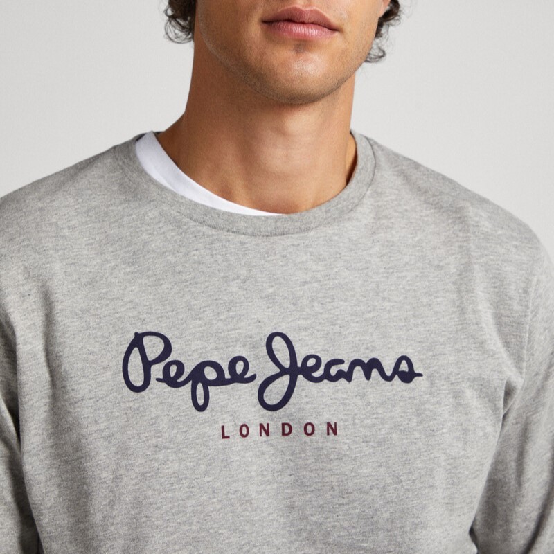 Blouse with long sleeve Eggo Long Grey Marl Pepe Jeans