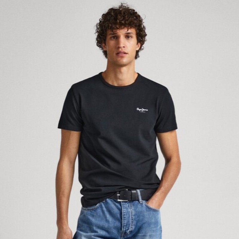 T-shirt original basic Black Pepe jeans