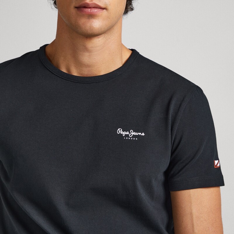 T-shirt original basic Black Pepe jeans