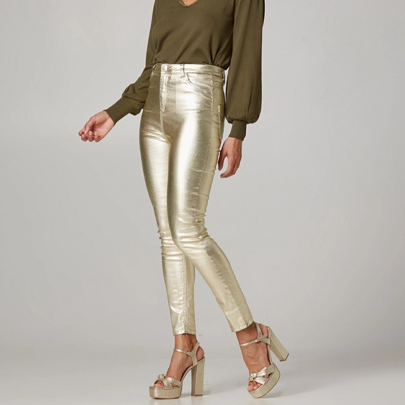 Παντελόνι Τζιν ψηλόμεσο Foil Golden Lynne