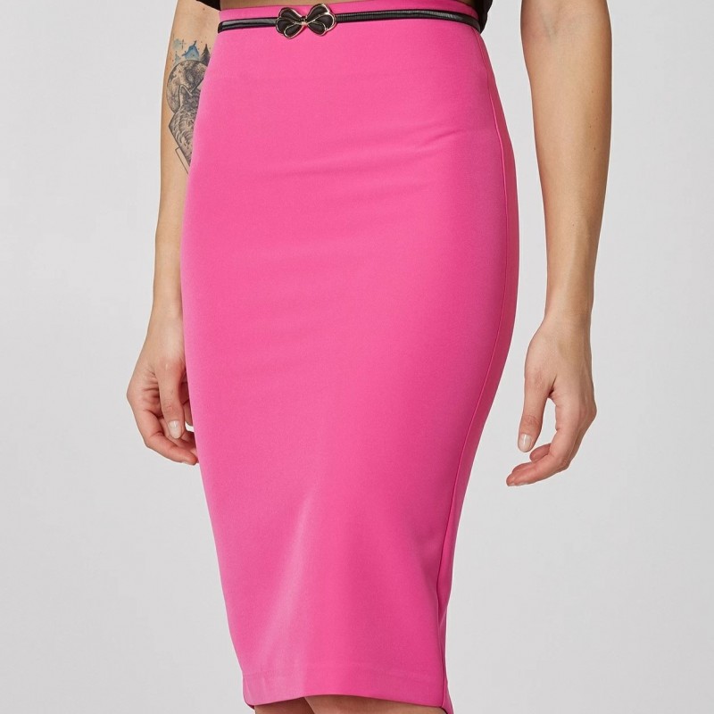 Φούστα ψηλόμεση midi Fuchsia Lynne