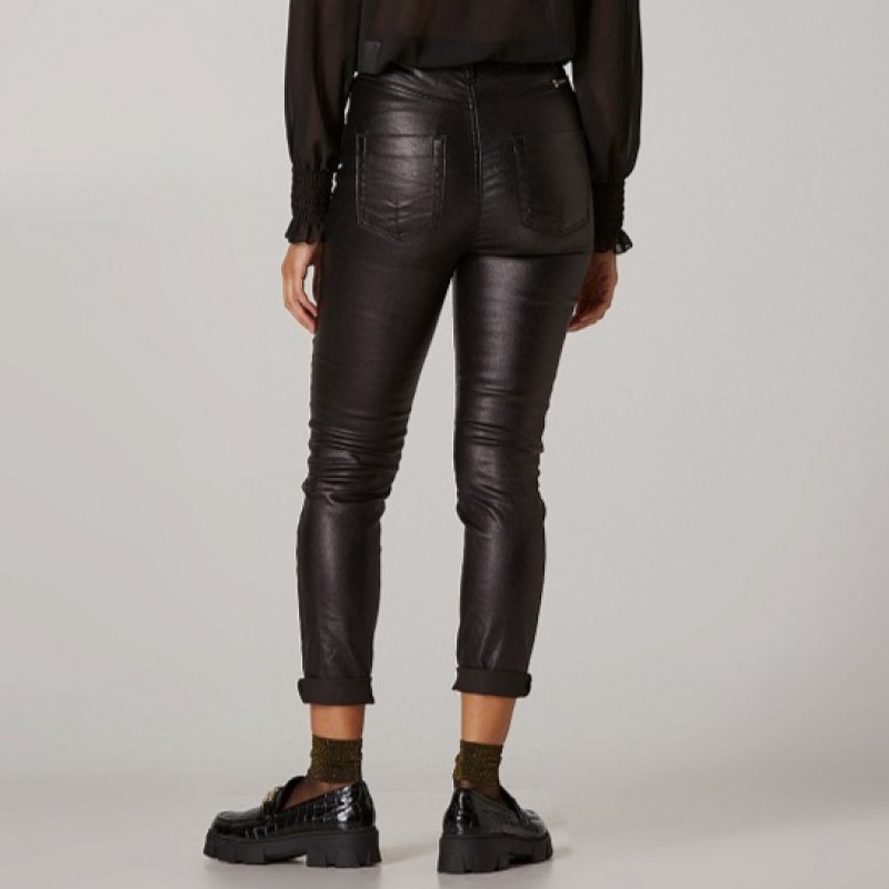 Pants high waisted denim foil by Lynne