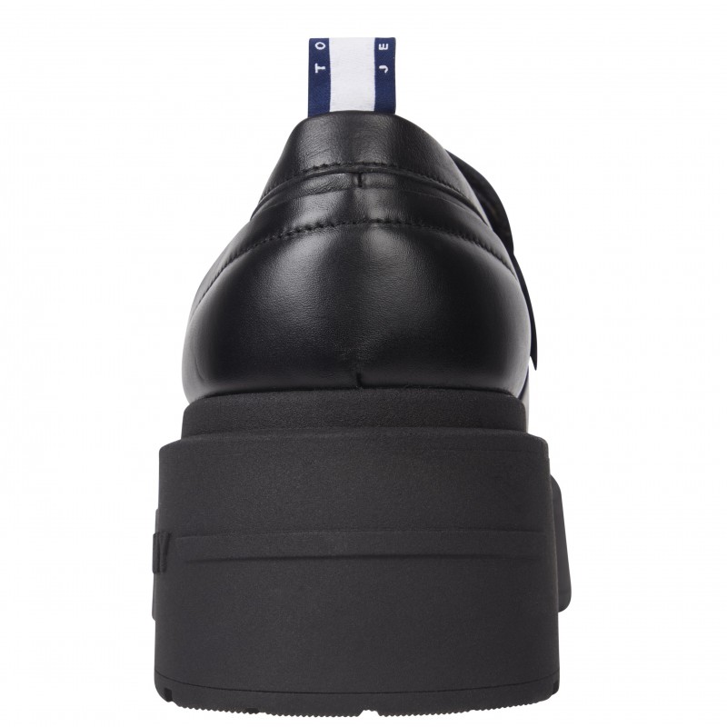 Μοκασίνια δερμάτινα με τρακτερωτή σόλα TJW AVA Black Tommy Jeans