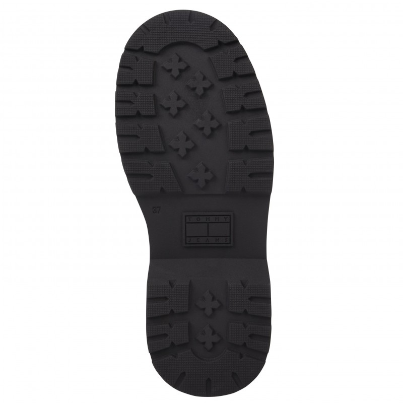 Μοκασίνια δερμάτινα με τρακτερωτή σόλα TJW AVA Black Tommy Jeans