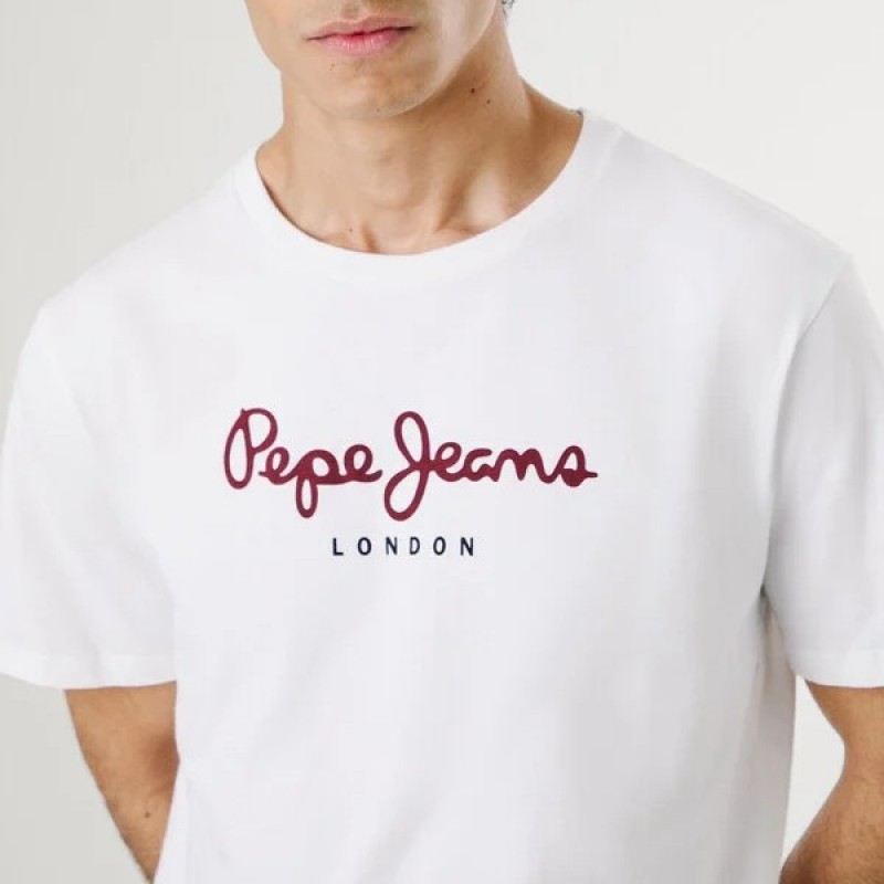 Μπλούζα με κοντό μανίκι Eggo White Pepe Jeans