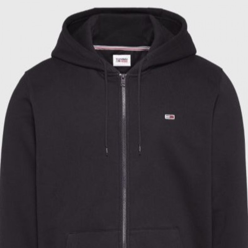 Ζακέτα φούτερ με κουκούλα TJM Reg Fleece Zip Black Tommy Jeans