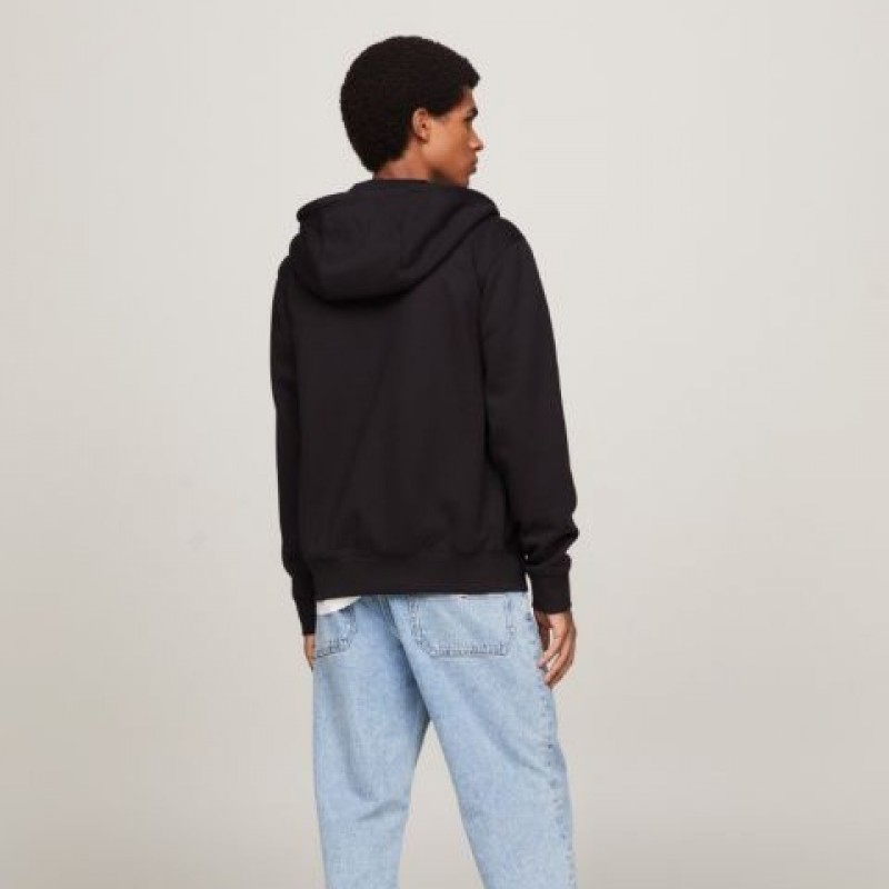 Ζακέτα φούτερ με κουκούλα TJM Reg Fleece Zip Black Tommy Jeans