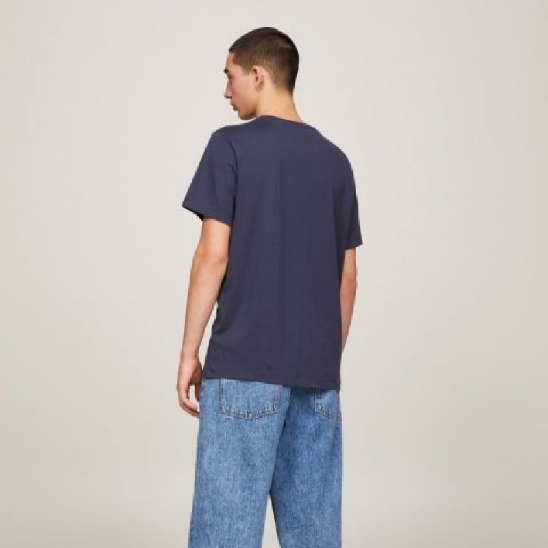 Μπλούζα με κοντό μανίκι TJM Classic Jersey C neck Twilight Navy Tommy Jeans