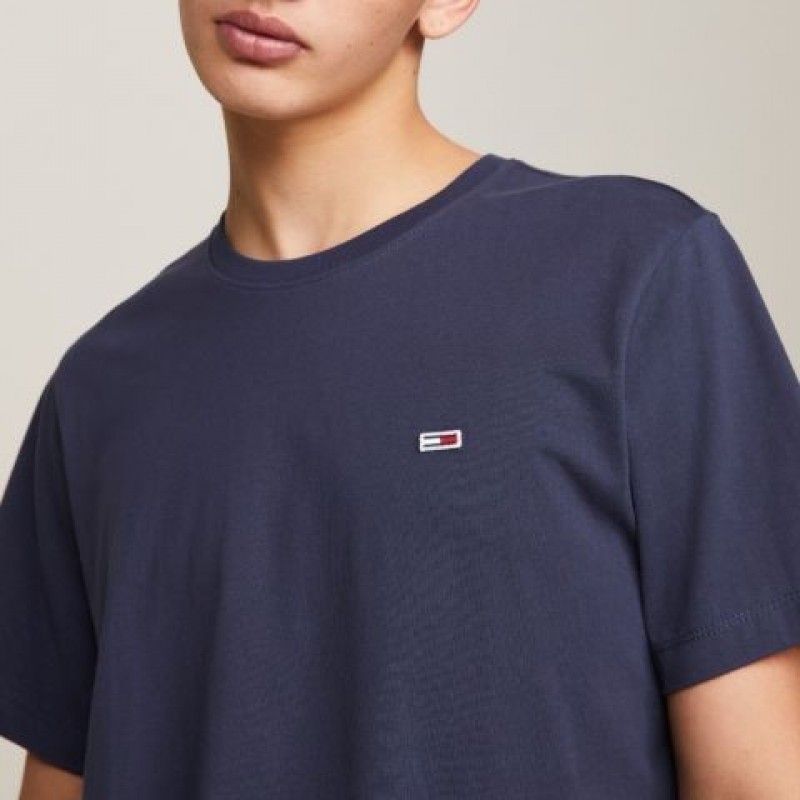 Μπλούζα με κοντό μανίκι TJM Classic Jersey C neck Twilight Navy Tommy Jeans
