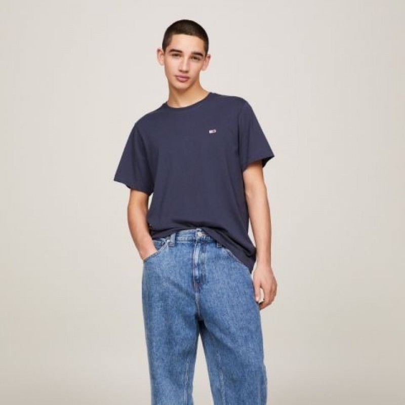 Μπλούζα με κοντό μανίκι TJM Classic Jersey C neck Twilight Navy Tommy Jeans