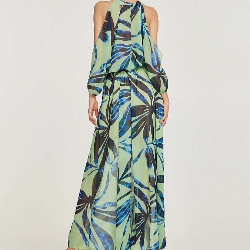 Φόρεμα Maxi με αλυσίδα στο λαιμό Green Lynne