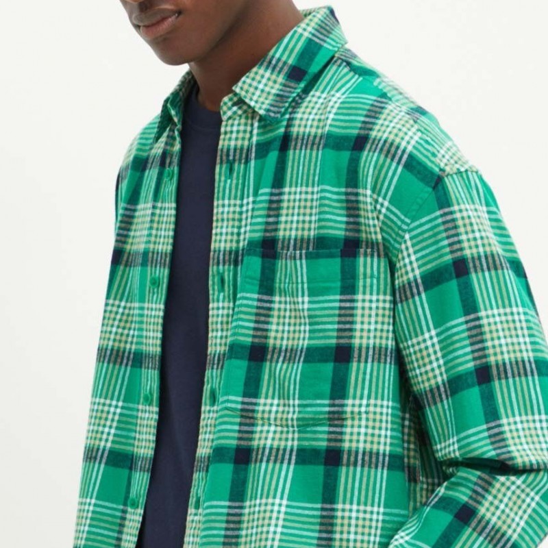 Πουκάμισο TJM Check Peached Green Malachite Tommy Jeans
