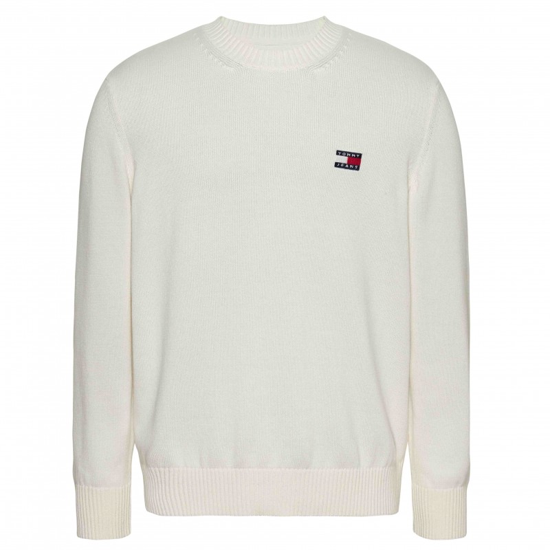 Πλεκτό πουλόβερ TJM Reg Badge Ancient White Tommy Jeans