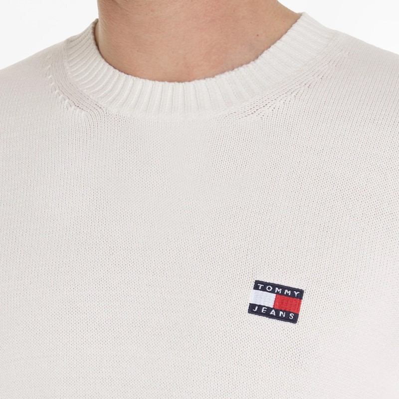 Πλεκτό πουλόβερ TJM Reg Badge Ancient White Tommy Jeans