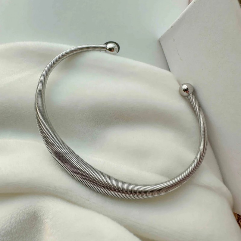 Handcuff bracelet Steel Wire Silver Elephantina