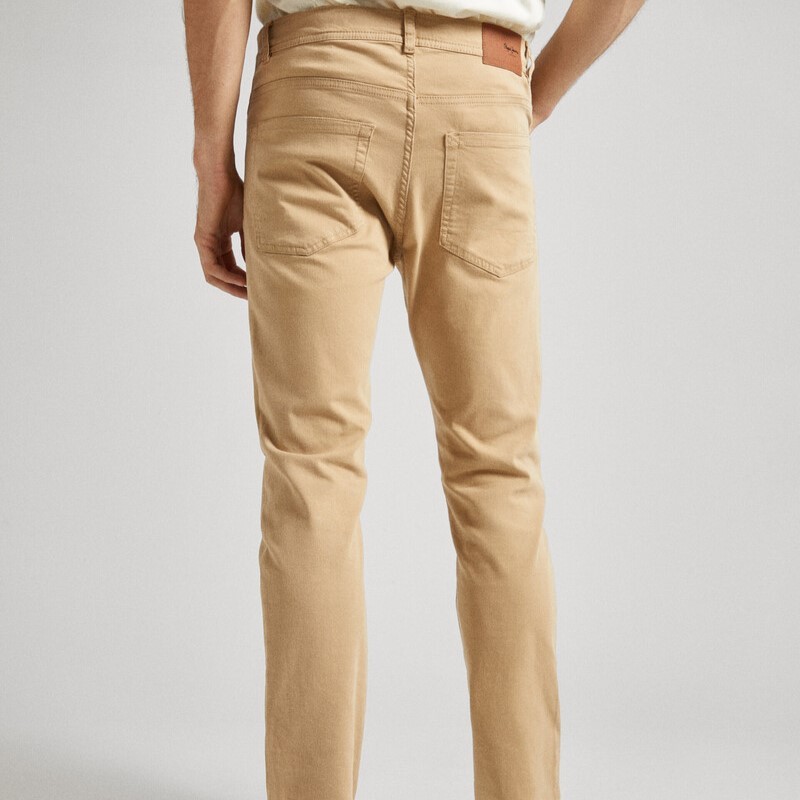 Pant Skinny Five Pockets Khaki Brown Pepe Jeans
