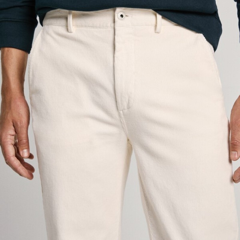 Παντελόνι Chino Slim Corduroy Ivory White Pepe Jeans