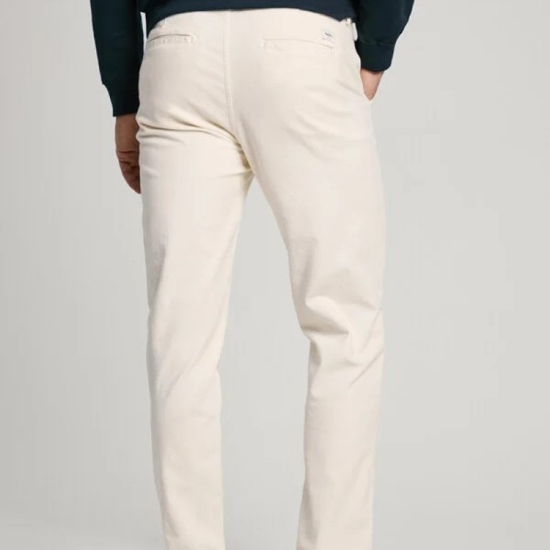 Παντελόνι Chino Slim Corduroy Ivory White Pepe Jeans