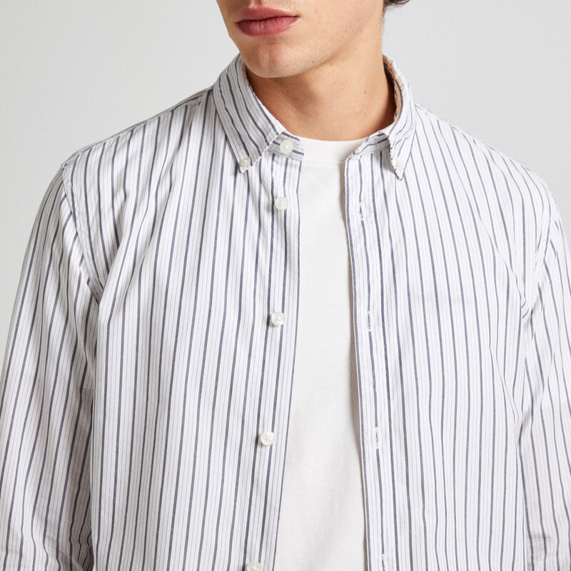 Πουκάμισο Slim Striped Peter White Pepe Jeans