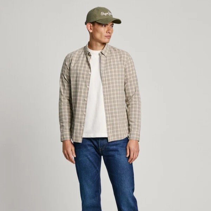 Shirt Checked Slim Winter Mint Green Pepe Jeans