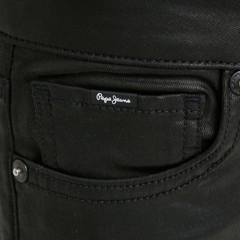 Leather look trouser Straight Low Waist Black Pepe Jeans 