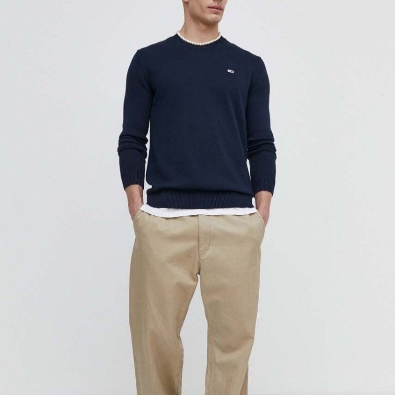 Πουλόβερ ανδρικό TJM Slim Essential Light Dark Night Navy Tommy Jeans