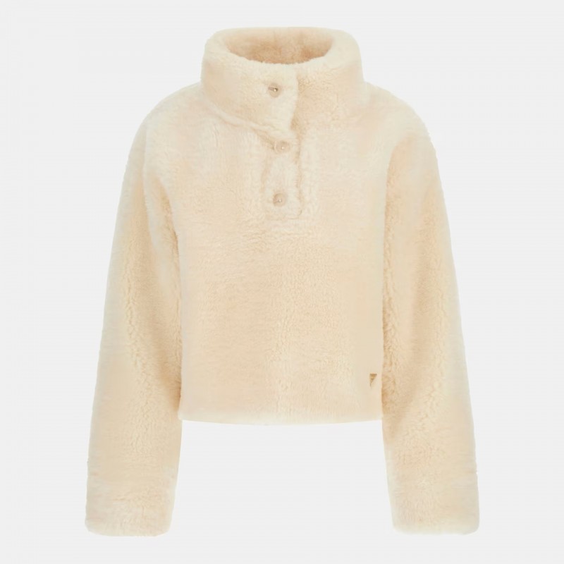  Short jacket-blouse made of synthetic fur Creme Guess