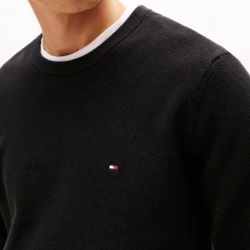 Πουλόβερ ανδρικό TJM Slim Essential Light Black Tommy Jeans