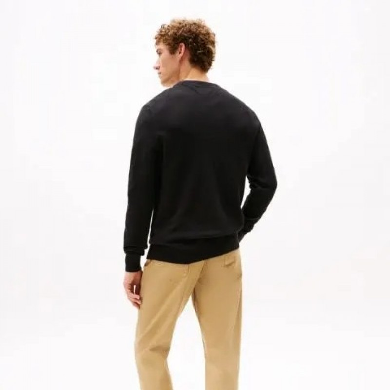 Πουλόβερ ανδρικό TJM Slim Essential Light Black Tommy Jeans