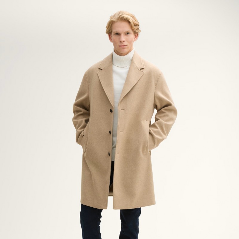 Παλτό wool blend Relaxed Beige Tom Tailor