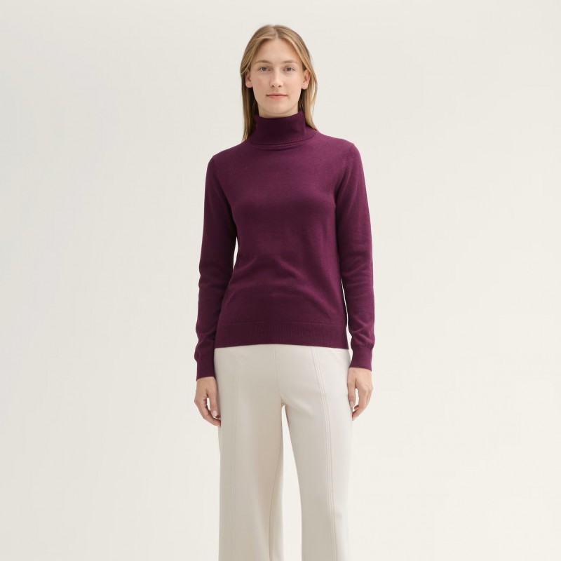 Πλεκτό ζιβάγκο Basic Blackberry Tom Tailor