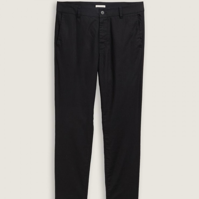 Παντελόνι Chino λινό Black Tom Tailor