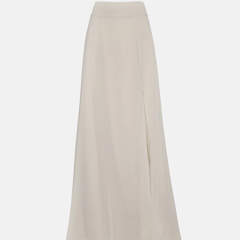 Φούστα μάξι από μουσελίνα Beige Lynne