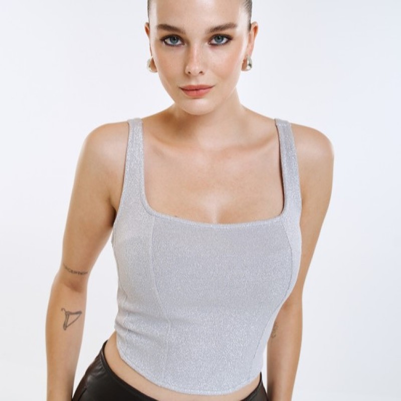Metallic bustier top Silver Access