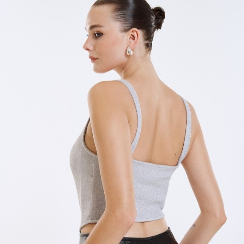 Metallic bustier top Silver Access