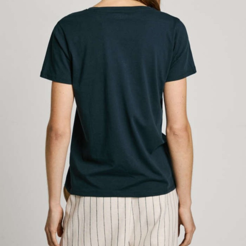T-shirt Macy v-neck blue Pepe jeans