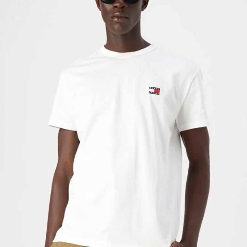 Μπλούζα με κοντό μανίκι badge λευκή Tommy jeans
