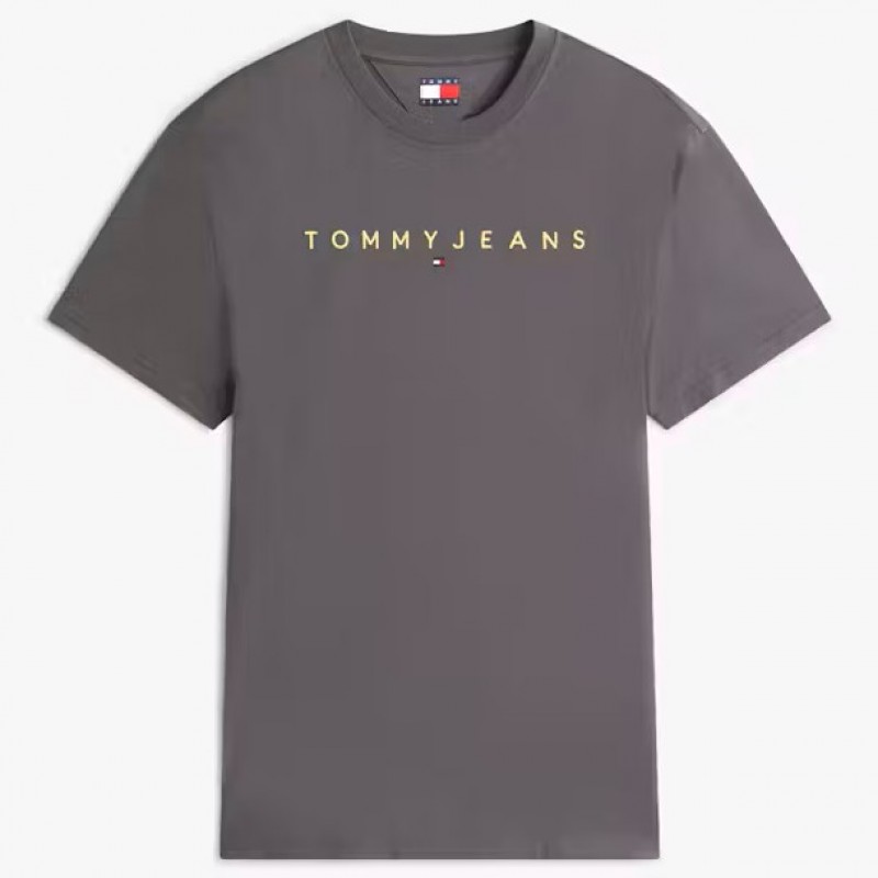 Μπλούζα με κοντό μανίκι TJM Reg Linear Logo Whashed grey Tommy Jeans