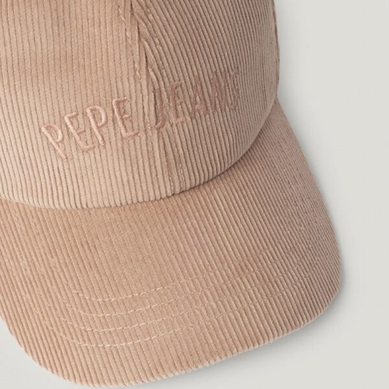 Καπέλο κοτλέ με κεντημένο λογότυπο Fancy Pink Pepe jeans