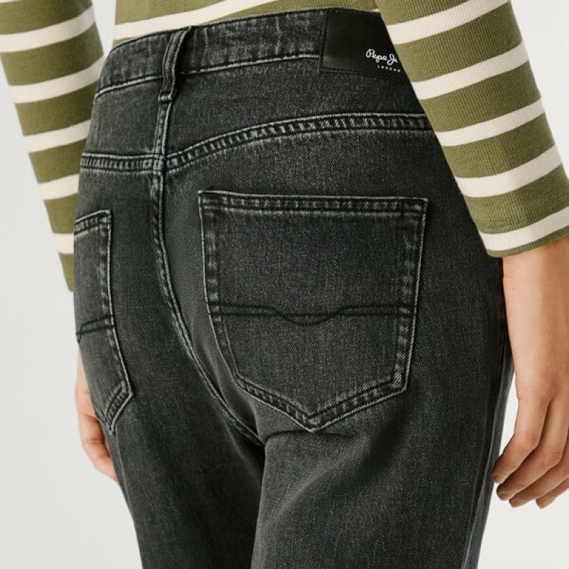 Παντελόνι τζίν high-rise taper fit Violet Black Pepe jeans