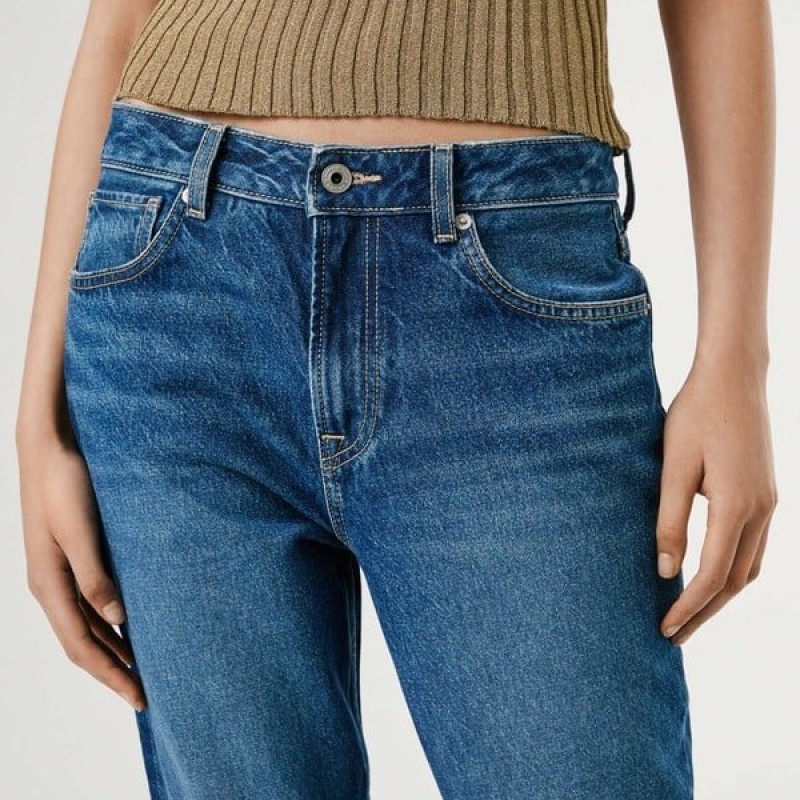 Παντελόνι τζιν High Waist Taper Violet Blue Pepe Jeans