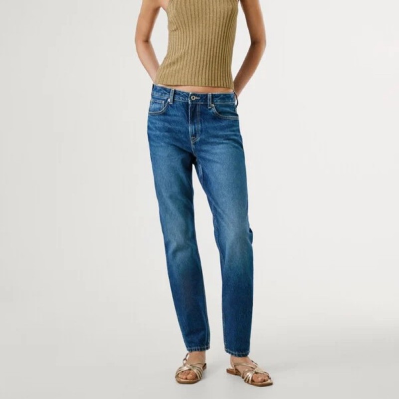 Παντελόνι τζιν High Waist Taper Violet Blue Pepe Jeans