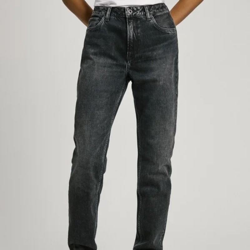 Παντελόνι τζιν High Waist Taper Violet Black Washed Pepe Jeans